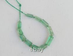 Rare Panjshir Emerald Old Vintage Drilled Tube Beads 11 pcs / 4-5.60 mm