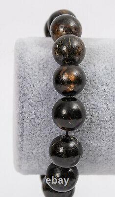 Rare Polished NUUMMITE bracelet beads crystal polished stone 10mm Greenland