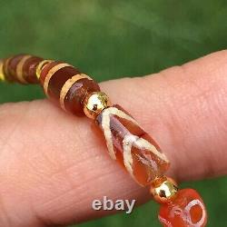 Rare Pyu Etched Carnelian And Etched Agate Stone Bead #B141