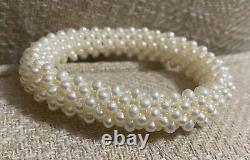 Rare QVC HONORA White Cultured Freshwater Pearl Stretch Bracelet