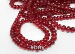 Rare Ruby Corundum Smooth Rondelle Beads Shape 1 Stand Necklace Gemstone 18 Inch