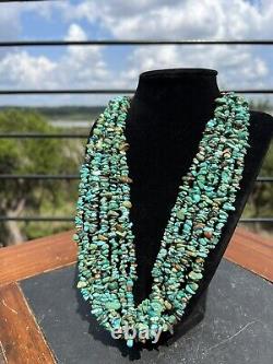 Rare Signed Rocki Gorman Turquoise Multi Stranded Necklace