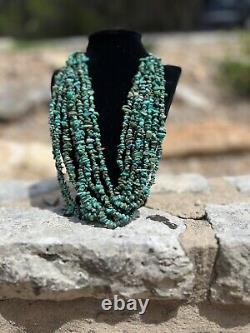 Rare Signed Rocki Gorman Turquoise Multi Stranded Necklace