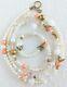 Rare Signed Tat2 Designs Pearl Stone Crystal Pink Coral 925 39 Long Necklace
