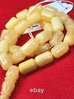 Rare Special STONE White Baltic Amber Prayer Beads 38g