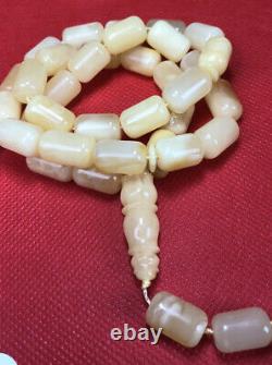 Rare Special STONE White Baltic Amber Prayer Beads 38g