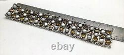 Rare Sterling Pearl &Amber bracelet by Jan Pomianowski, signed