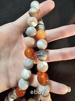 Rare Sterling Silver Carnelian And Brown Lace Agate Parure