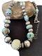 Rare Sterling Silver Navajo Pearls Dry Creek Turquoise Beads Necklace 1192