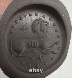 Rare Stone Seal Sphinx Intaglio Stamp Bead Central Asia