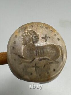 Rare Stone Seal Sphinx Intaglio Stamp Bead Central Asia