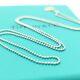 Rare Tiffany & Co. 18k White Gold Small Beaded Ball 16 Inch Chain Necklace