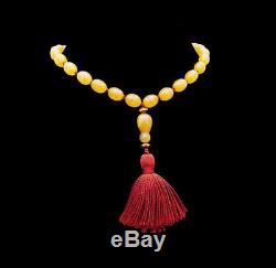 Rare Tiffany & Co 18k Yellow Gold Orange Agate Beaded Tassel Necklace #02