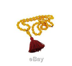 Rare Tiffany & Co 18k Yellow Gold Orange Agate Beaded Tassel Necklace #02