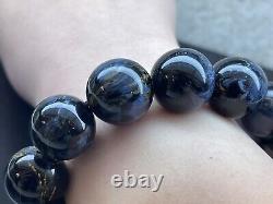 Rare Top Quality Huge Size Pietersite Namibia Round Beads Bracelet 17.3mm