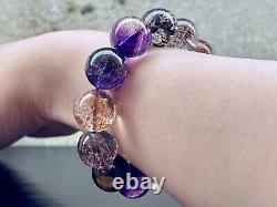Rare Top Quality Huge Super 7 Melody Stone Crystal Beads Bracelet 15.6mm