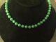 Rare Vintage 14k Gold With Green 8mm Jade Bead Ball Necklace