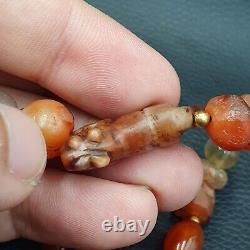 Rare Vintage Agate Animal Figurine Bracelet with Carnelian Beads