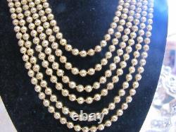 Rare Vintage Art Deco Brass Bead Necklace