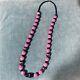 Rare Vintage Italy Murano Handmade Glass And Pink Stone Breads Necklace