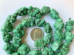 Rare Vintage Number 8 Natural Turquoise Nugget Beads 16 Strand 365 Carats