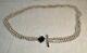 Rare Vintage Three Strand Sterling Silver Bead And Onyx Belt Signed Nr
