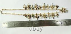Rare! Vintage antique 20k Gold jewelry gemstones pearl beads necklace