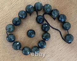 Rare XLarge Round Faceted Labradorite Beads 19 Count