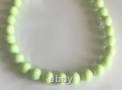 Rare Yellow-Green / Citron / Lemon Chrysoprase / Magnesite Stone Necklace 925