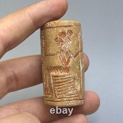 Rare ancient near eastern stone CYLlNDER Intaglio bead