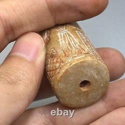 Rare ancient near eastern stone CYLlNDER Intaglio bead