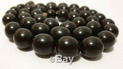 Rare antique copal beads, dark cherry amber copal necklace, large beads, 78g