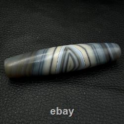 Rare gray Chalcedony Agate Bead Beautiful Eye Pattern