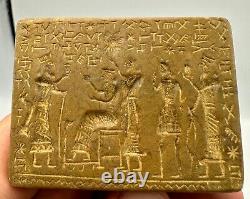 Rare old Near Eastern civilization king in cabine writing stone seal stamp Bead