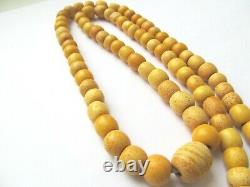 Rare old pressed amber Baltic stone beads necklace Tasbih Tasbeeh Misbaha