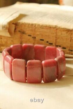 Rare rhodonite bracelet from Ural Mountain