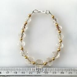 Rare shape Ancient Quartz Stone Bead bracelet #B374