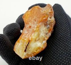 Raw Stone Amber Natural Baltic Vintage Bead 142,7g White Rare Sea Old S-505
