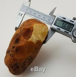 Raw Stone Amber Natural Baltic White 289g Vintage Old Rare Sea Huge Big A-139