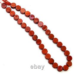 Red Jasper Beads Strand Coin Shape 13 Inch Wholesale Lot Rare Gemstone Jewellery