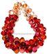 Reddish Peach Padparadscha Sapphire Beads Aaa+ Raresapphire Faceted Teardrops