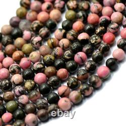 Rhodonite Beads Strand 8mm Round 15 Inch Wholesale Lot Rare Gemstone Jewellery