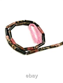 Rhodonite Beads Strand Tube Shape 13 Inch Wholesale Lot Rare Gemstone Jewellery