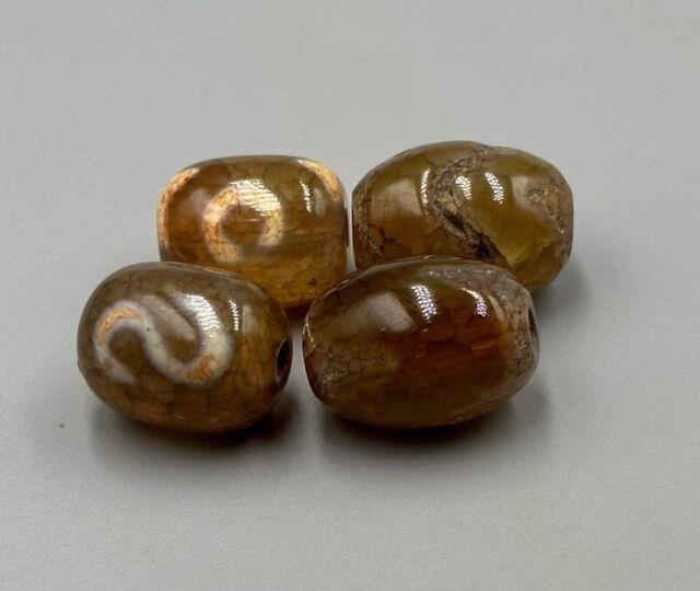 Roman Agate Rare Unique Agate Lucky Stone Rare Ancient 4 Beads