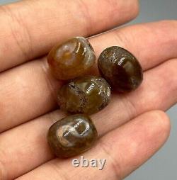 Roman Agate rare unique Agate Lucky stone rare Ancient 4 Beads