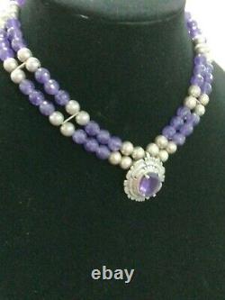 Russel Sam Amethyst and Silver Necklace RARE! Navajo Jewelry