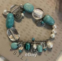 SILPADA Conference 2011'Girlfriends' Turquoise Pearl Glass Bracelet RARE