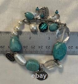 SILPADA Conference 2011'Girlfriends' Turquoise Pearl Glass Bracelet RARE