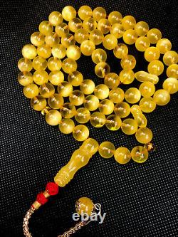 SUPER RARE Material Natural STONE Baltic Amber Prayer Beads 78B/50gr