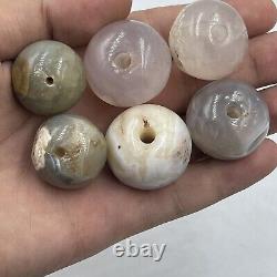 Sale Lot 6 Piece Antique Central Asia Old Ancient Agate Rare Stone Old Big Bead